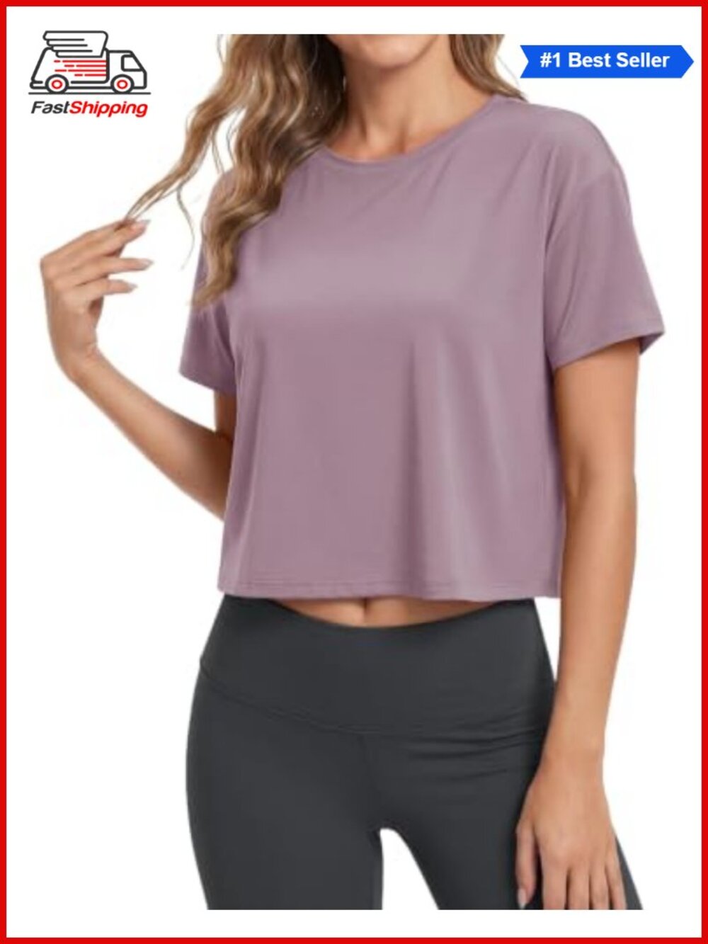 ✨ MAGCOMSEN Womens Crop Tops Workout Boxy Short Sleeve Cropped Tee